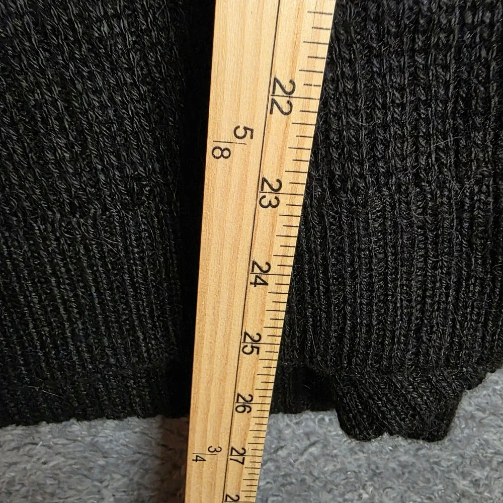 Fashion Forum 80% Alpaca 1/4 Zip Sweater Mens L Black Gray Made in Peru Pullover - Picture 6 of 9